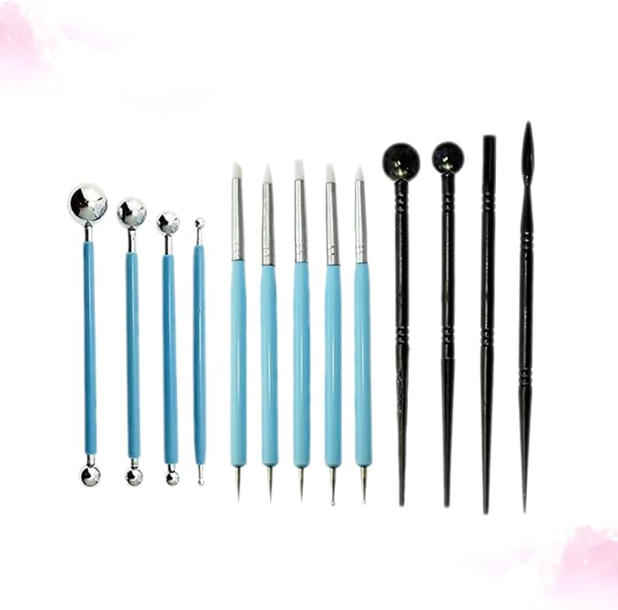 SHOWERORO 13pcs Fondant Sculpting Pen Set Cake Decorating Supplies Tools for Engraving Modeling and Trimming