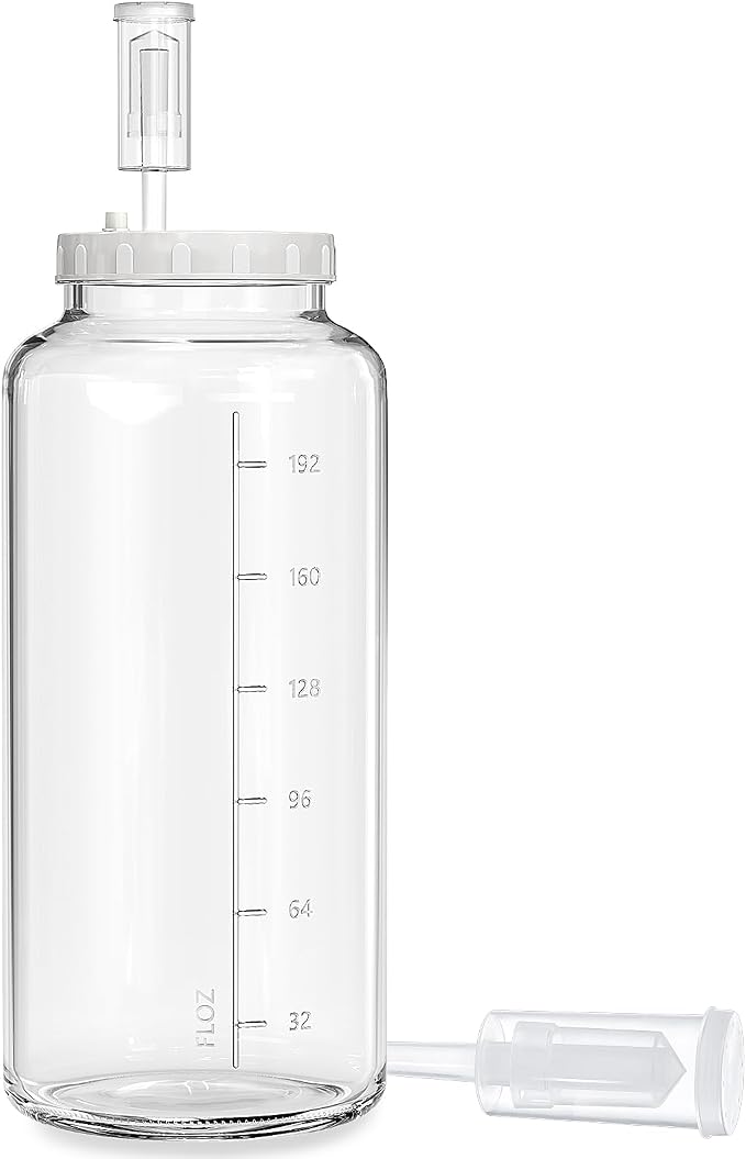 2 Gallon Glass Jar with Airtight Lid, Wide Mouth Wine Making Supplies with 2 Airlocks(7600ML), Pickle Jar, Gallon Fermentation Jar with Clear Scale Marks for Home Brew, Kombucha, Cider, Beer