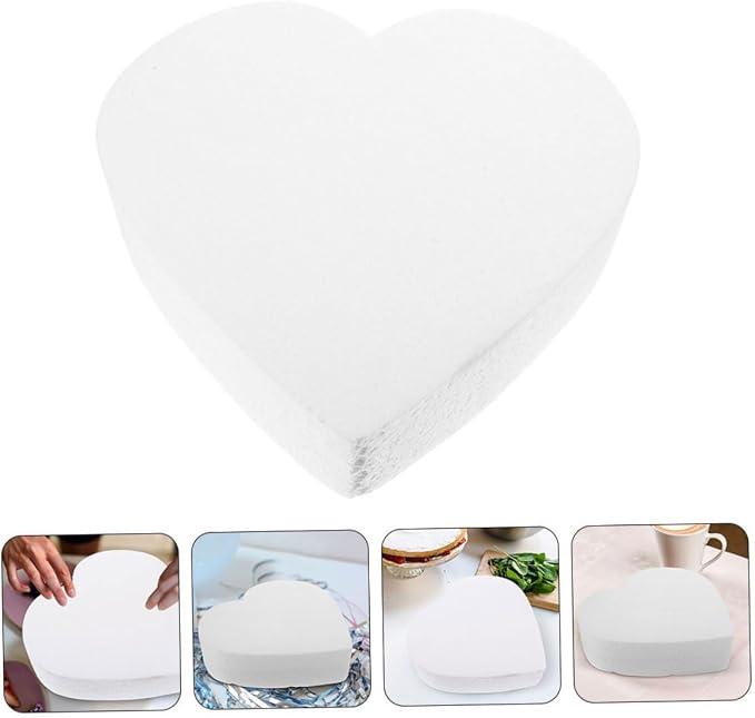 STOBAZA Heart Shaped Cake Dummy for Decorating Practice for Wedding Displays Cake Crafting Baking Practice Lightweight Smooth for Easy