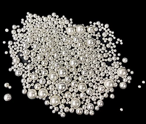 Edible Pearl Sugar Sprinkles Silver Candy 120g/ 4.2oz Mixing Size Baking Cake Decorations Cupcake Toppers Cookie Decorating Ice Cream Toppings Celebrations Shaker Jar Wedding Shower Party Chirstmas