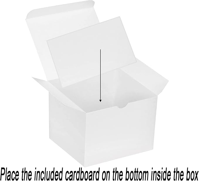 Xxcxpark 30 PCS White Gift Boxes 5x5x3.5 Inches, Decorative Party Favor Kraft Paper Gift Packaging Box with Lid for DIY Crafting, Cube, Cupcake, Kraft Present Boxes for Birthday, Wedding