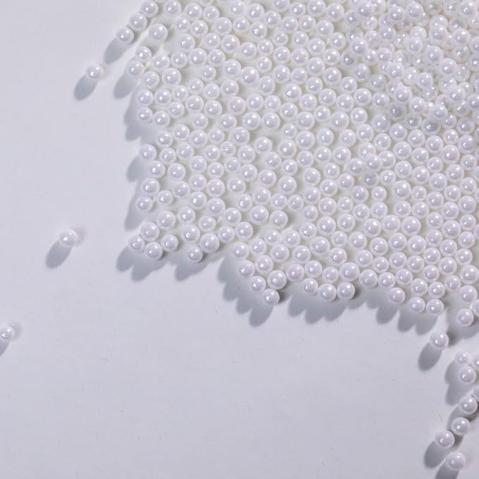 White Sprinkles Edible Pearl, 4mm Cake sprinkles,Cookie Sprinkles,Sugar Pearl, Edible Candy Pearls 130g 4.6OZ for Cake Cupcake Decorationg (4mm-White)