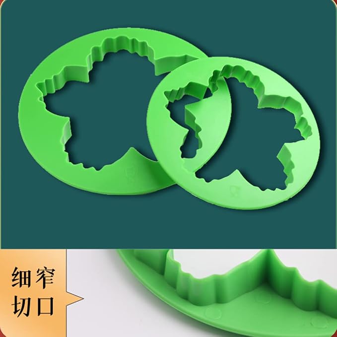 SK 5-Piece Peony Fondant Cutters Set Sugarcraft Modeling Tools Kit for Cake Decoration Green