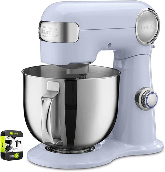 Cuisinart SM-50BLU Precision Master 5.5-Quart Stand Mixer 500W Arctic Blue Bundle with 1 YR CPS Enhanced Protection Pack