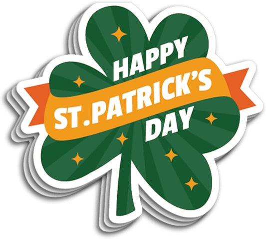 200 PCS Happy St. Patrick's Day Packaging Stickers,Clover Sticker for Small Business Envelopes Shipping Boxes Gift Packaging