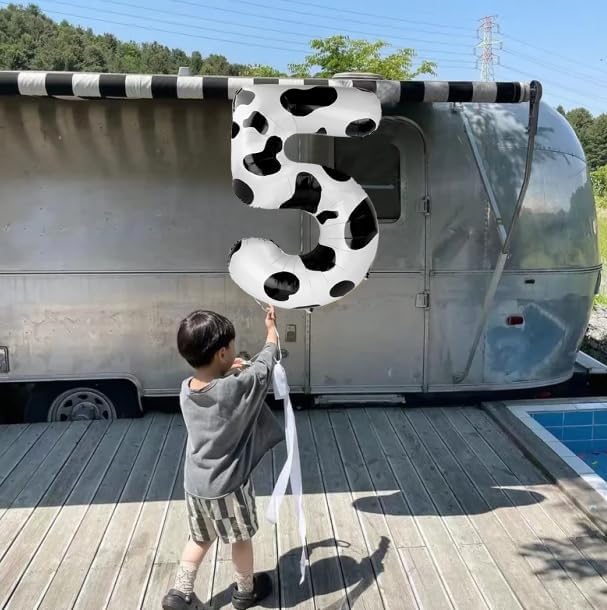 Balloon Numbers 40 Inch 5 Ballon for 5th Birthday Decorations, 15 25 35 50 Big White Black Number Balloons for Wedding Photo Shoot Party Decor
