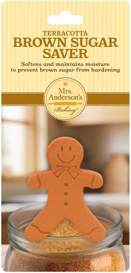 Mrs. Anderson’s Baking Brown Sugar Saver and Softener, Terracotta Clay, Gingerbread Man Design