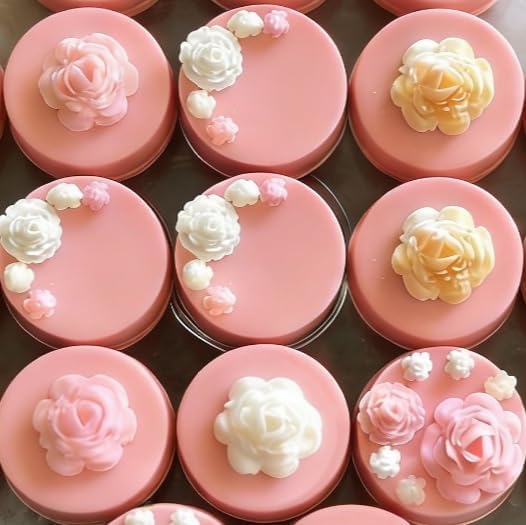 Roses Mold Flower Silicone Cake Molds Chocolate Sugarcraft Decorating Fondant Fimo Tools 4 Size Pink 2 Piece