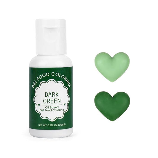 Oil Based Food Coloring for Chocolate, 20ml Edible Dark Green Oil Based Food Coloring Gel for Cake Decorating, Sugar, Candy Melts, Baking, Cookies, Frosting, Cream- 0.7 Fl. Oz(Dark Green)
