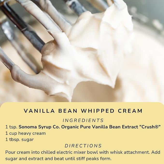 Sonoma Syrup Co Organic Pure Vanilla Bean Extract "Crush", 8 oz