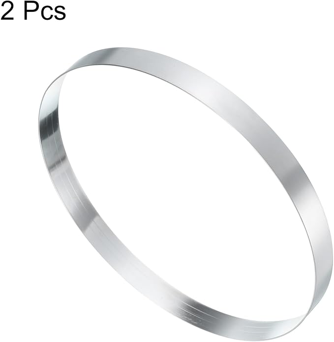 HARFINGTON 2Pcs Round Cake Ring 8.27 x 1 Inch Seamless Stainless Steel Pastry Mousse Dessert Ring Mirror Coating for Baking Cooking English Muffins Crumpet Making Tool