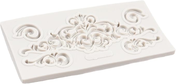 Baroque Fondant Mold Curlicues Scroll Lace Border Silicone Mold For Cake Decoration Chocolate Cupcake Topper Candy Sugar Craft Polymer Clay Gum Paste