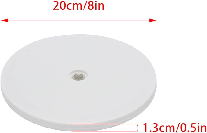 1 Pcs White 8 inch Acrylic Lazy Susan Rotating Turntable Organizer Bearings - Round Swivel Plate for Spice Rack, Table, Cake, Kitchen Pantry