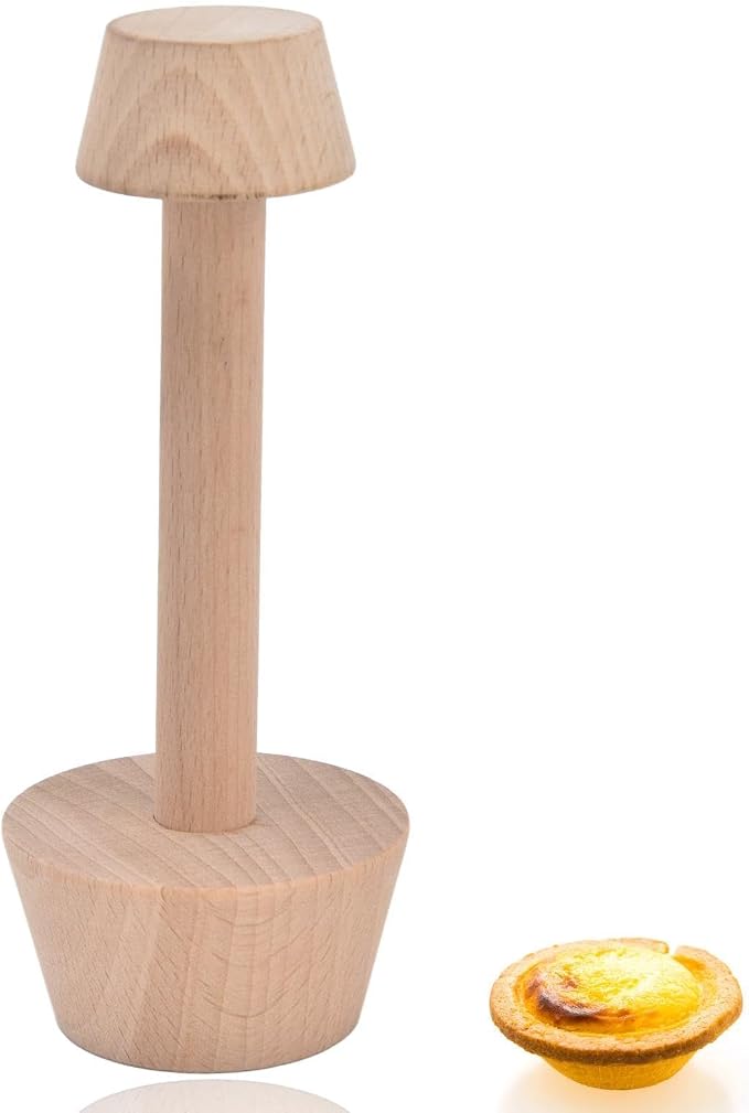 Wooden Pastry Tamper, Double Side Pie Pastry Dough Tart Tamper for Mini Muffin Pan, Wooden Shell Dough Wooden Cookie Molds for Baking, Mini Egg Tart, Cheesecakes, Pasta