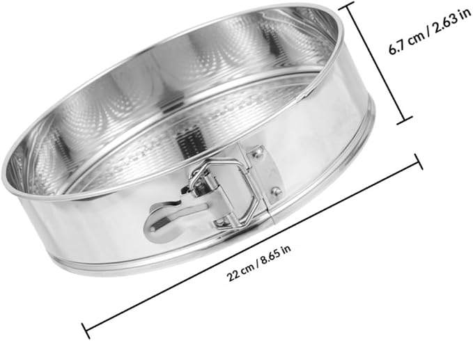 Healifty Springform Baking Pan 9-inch Stainless Steel Cheesecake Pan with Locking Spring, round Leakproof Cake Mold for Home Baking, Sturdy 304 Food-grade Cookware
