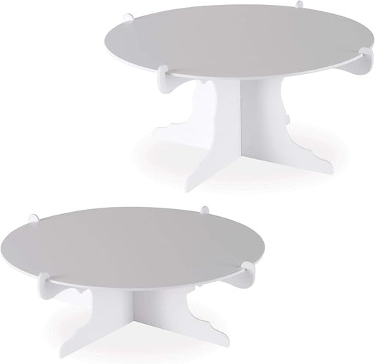 Beistle 2 Piece Durable Cake Stands for Weddings Birthday Party Cupcake Holders Baby Shower Celebration Supplies, 12.5" x 6", White