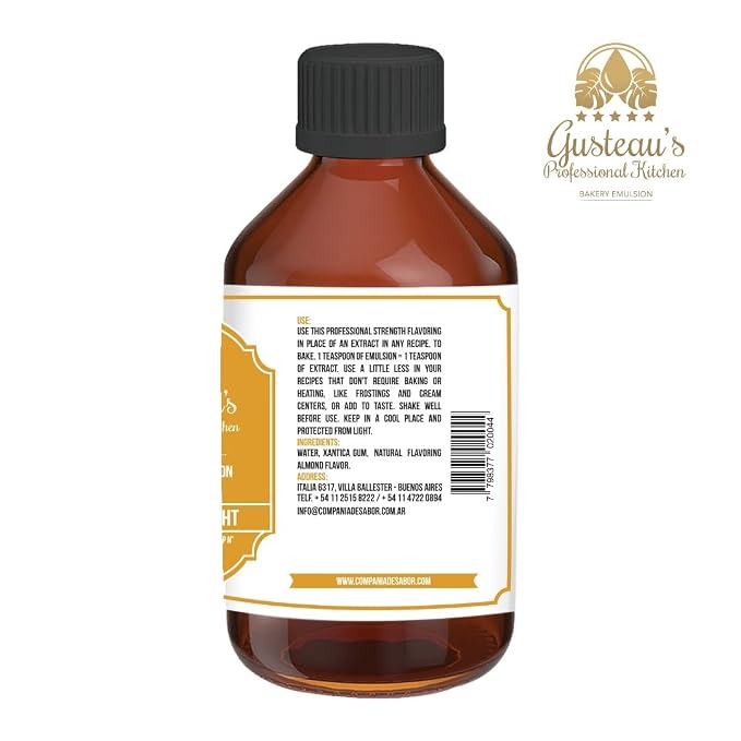 Gusteau's - Almond Flavor Bakery Emulsion, 4 fl oz (100ml) Alcohol Free, Sugar Free, Kosher (ALMOND KNIGHT)
