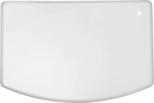 New Star Foodservice Plastic Bowl and Dough Scraper, 3.75 x 5.75 Inch White Polyethylene Bench Scraper, Bakery Grade Dough Cutter, Bowl Scraper, Pastry Prep Tool