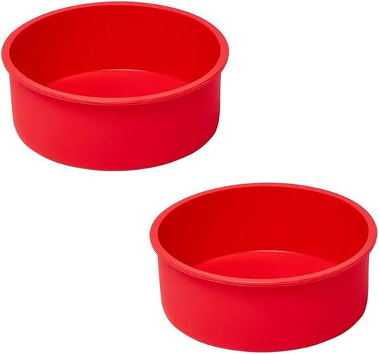 saphe 10 Inch round Cake Pans (2Packs) - Non-Stick Mini Round Baking Pans, Silicone Cake Molds for Small Layer Cakes and Desserts (10 inch)