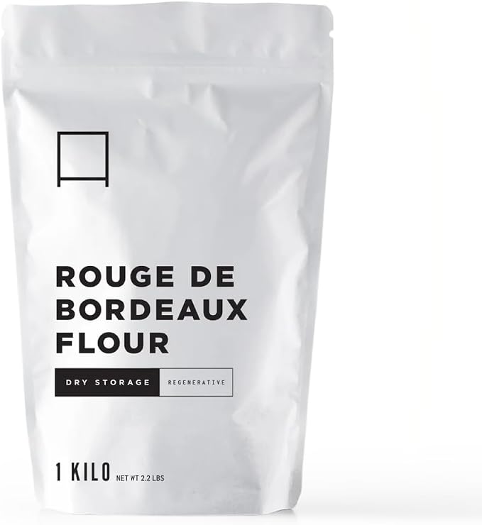 Rouge de Bordeaux Bread Flour 1 Kg 2.2 lb – Stone Milled Heirloom Wheat Flour for Baguette, Sourdough, Cookies & Artisan Bread Baking with Earthy Flavor & Strong Dough Performance