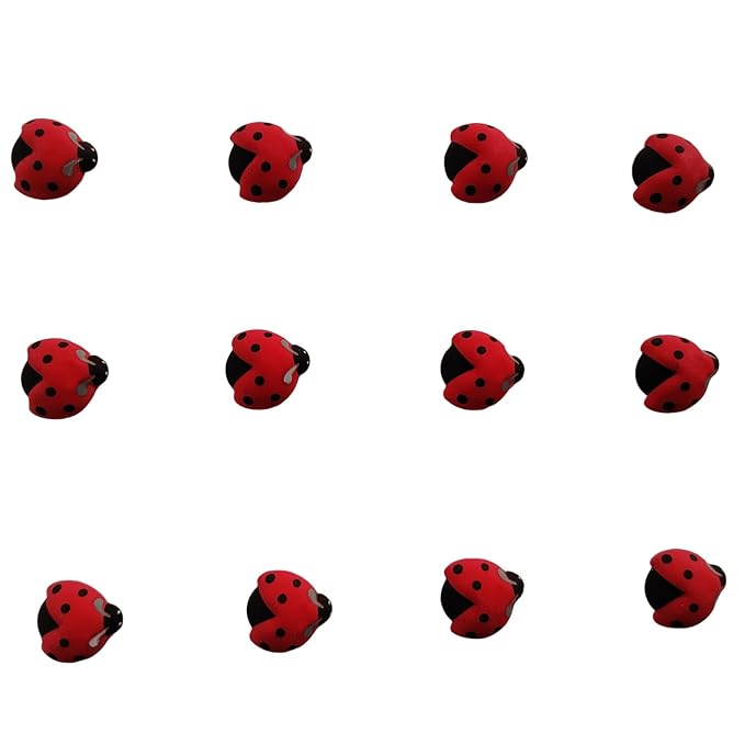 EPHVODI Ladybugs Cakes Decorations Edible Ladybug Shaped Hard Sugar Icing Decorations Cupcake Toppers for Baking Cookie Ice Cream Candy Decoration