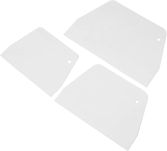 Honbay 3PCS Plastic White Trapezoidal Dough Cream Butter Scrapers Scrapers cake spatulas for Baking