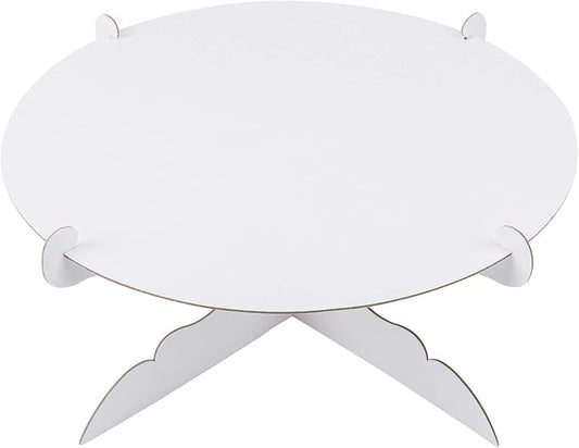 12 inch Cardboard One Tier Cake Stand for Birthday Party Decorate（1，White）