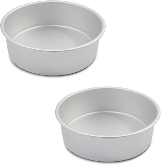 8 x 3 Inch Round Cake Pans Set of 2, Aluminum Round Cake Tin, Baking Cake Pan for Wedding, Party, Family Occasions, Chocolate, Bread. (Round, 8×3 Round Cake Pan, Set of 2)