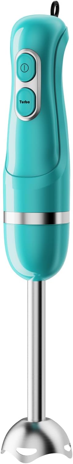 Turelar Immersion Blender Handheld, Corded Electric Blenders Portable Stick Mixer with 2 Mixing Speed and Stainless Steel Blades Emulsifier for Effortless Blending Soup, Smoothies, Puree or Baby Food