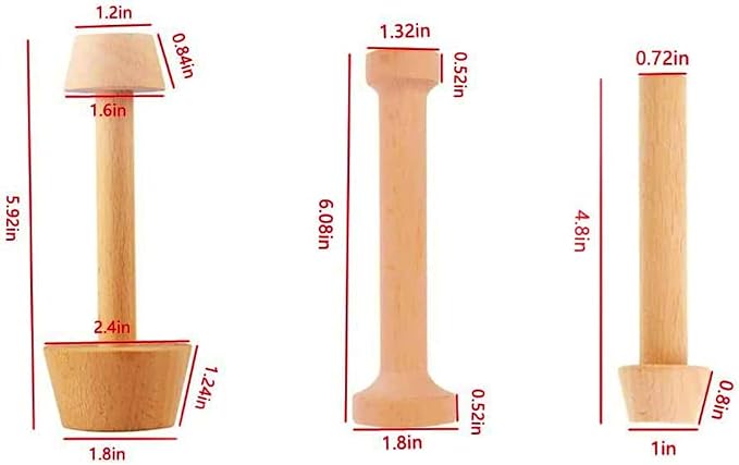 3 Pieces Wooden Tart Tamper Set Double Side Pastry Dough Tamper Egg Tarts Tamper Pastry Tools DIY Cake Pastry Tools for Making Egg Tart, Pasta, Cheesecakes Dessert Kitchen Baking Tools