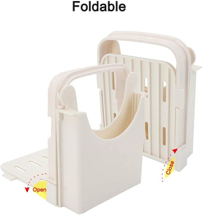 Bread Slicer Foldable Bread Cutting Guide with 5 Slice Thicknesses Mold, Bread Bagel Loaf Sandwich Cutter Slicer