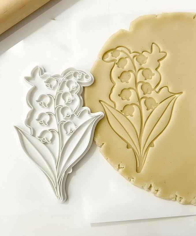 Mother Cookie Cutter Birth Month May Baking Fondant Molds with Plunger Stamps Cake Decor PLA Cutter Molds Gifts for Kids Party 5 inch Kitchen Supplies
