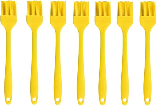 Silicone brush, Oil Brush for BBQ Kitchen Cooking Baking and Grilling (7 PCS,yellow)