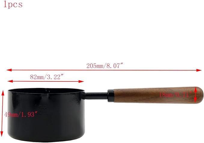 1pcs 1 Cup Measuring Cup with Wooden Handle Stainless Steel Measuring Scoop 250ml Measuring Spoon Black 1 Measuring Cups for Baking Cooking Wet and Dry Ingredients (250ml)
