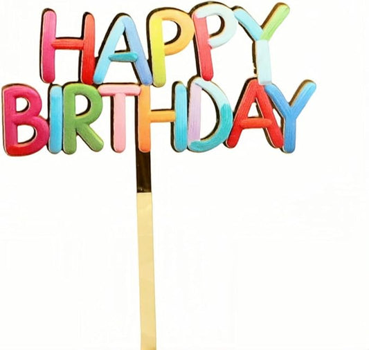 ZHENGYE Happy Birthday Cake Topper Decoration Multicolour For Birthday Decorations Supplies