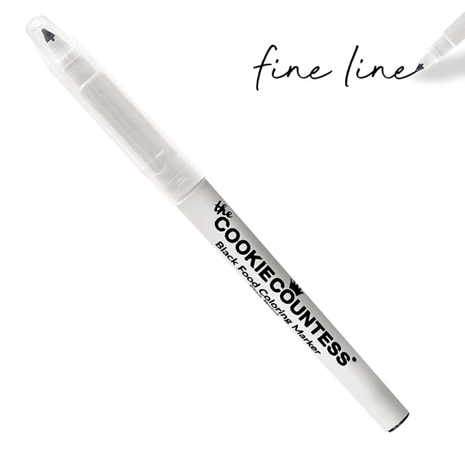 The Cookie Countess Black Fine Tip Food Marker - Value Pack of 3