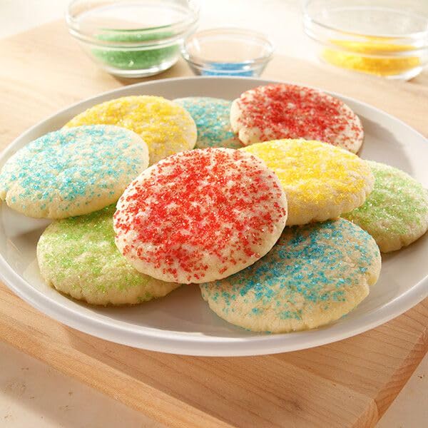 Easter Sanding Sugar Edible Pink Blue Yellow Green Sugar Sprinkles for Cake Decorating Crystal Candy Sparkling Sanding Sugar for Cupcake Toppers Cookie Decorations Wedding Party Celebrations 6.5oz