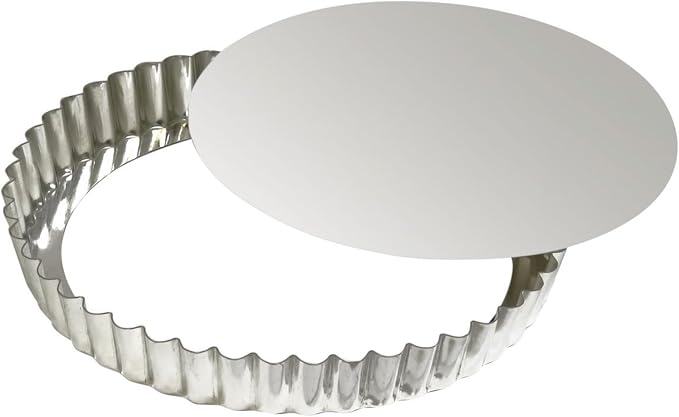 Gobel - Tinplate Round Fluted Tart Mold/Quiche Pan with Removable Bottom - 10 1/4"