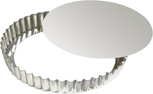 Gobel - Tinplate Round Fluted Tart Mold/Quiche Pan with Removable Bottom - 10 1/4"