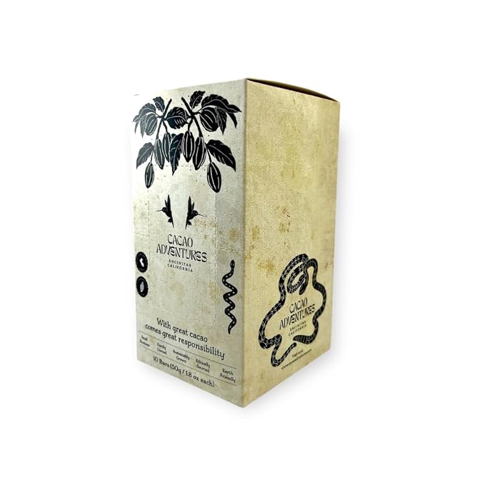 Cacao Adventures - Plant based milk chocolate | Unmilk'd Chocolate Bar with Lucuma | Dairy Free Milk Chocolate | Ceremonial Grade Cacao | Natural | Ethically Sourced Sustainably Grown | (1.76 oz - Pack of 10)
