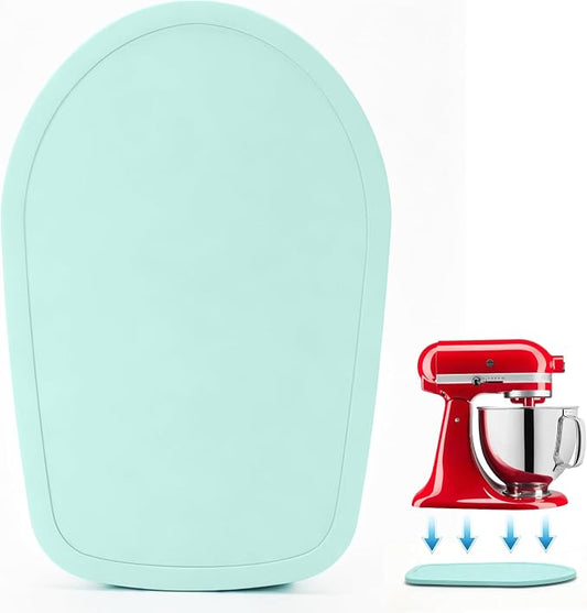Mixer Slider Compatible with 4.5-5 QT Kitchen Aid Stand Mixers, Kitchen Countertop Storage Mover Sliding Caddy Mixer Slider Mat for Kitchen Aid Stand Mixer Accessories Attachment (Blue)