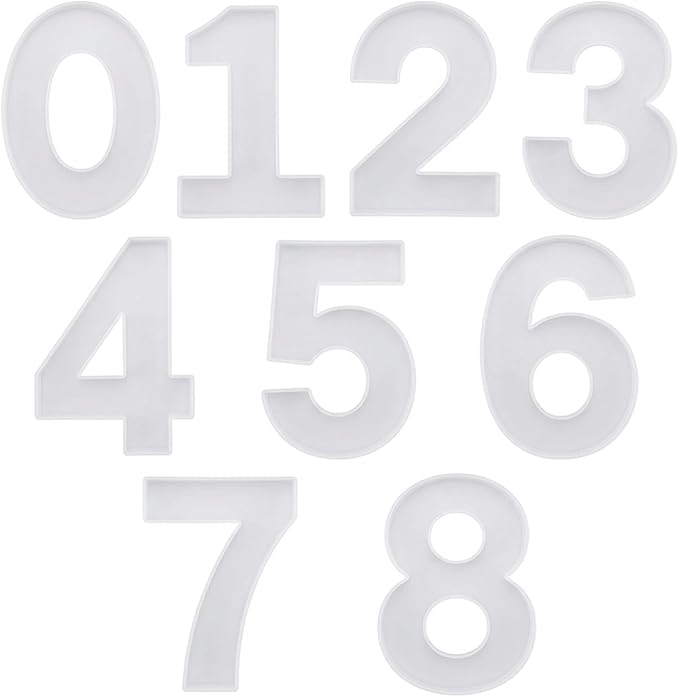 Number Cake Mold ， 0-8 Plastic Cake Stencils Flat Numerical Baking Forms for DIY Cakes Cookies（9 Pieces 10 Inch）
