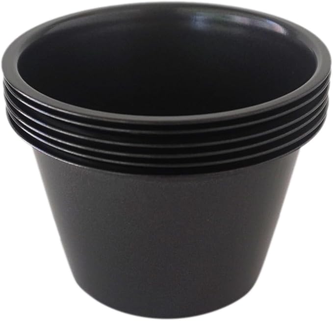 Popover Pans Nonstick 6 Packs, Individual Larger Muffin, Versatile Round Baking Cups for Popover, Muffins, Quiche, Tarts, Cupcakes, Pudding - Carbon Steel, Black