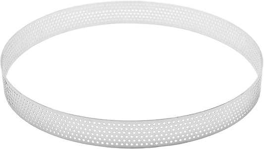 7.09Inch 304 Stainless Steel Perforated Tart Ring, Heat Resistant Cake Mousse Ring for Baking Fruit Tarts, Cake, Crust and Dessert Making