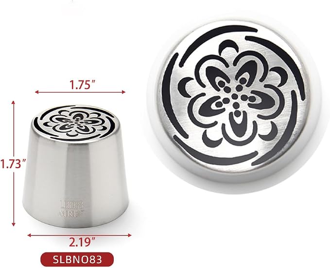 Extra Large Russian Piping Tips for Marshmallows Stainless Steel Flower Frosting Nozzles many styles Cake Decorating Baking tool for Buttercream, Cupcakes Cookies(SL83)
