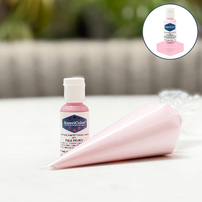 AmeriColor, Pale Peony, 0.75 Ounce Bottle, Soft Gel Paste Food Color