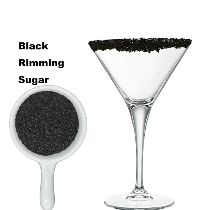 Edible 5 Ounce Fine Decorative Black Sanding Sugar Sprinkles for Baking, Sparkling Crystals for Cakes, Cookies, Cupcakes, Ice Cream Topping and Rimming Sugar