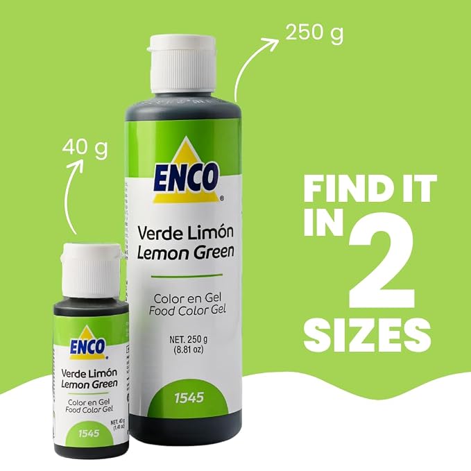 ENCO Food Coloring Gel Lime Green 8.8 oz (250g) Concentrated, Vegan
