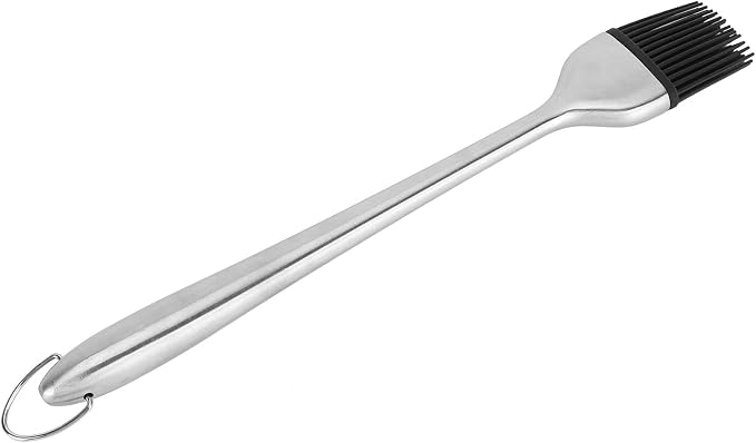 Silicone Basting Brush with Stainless Steel Handle - Heat Tolerant Up to 450°F for Grilling/Baking/Cooking - Non Shed Oil & Sauce Brush, Dishwasher Safe (430 hollow handle round head large size)