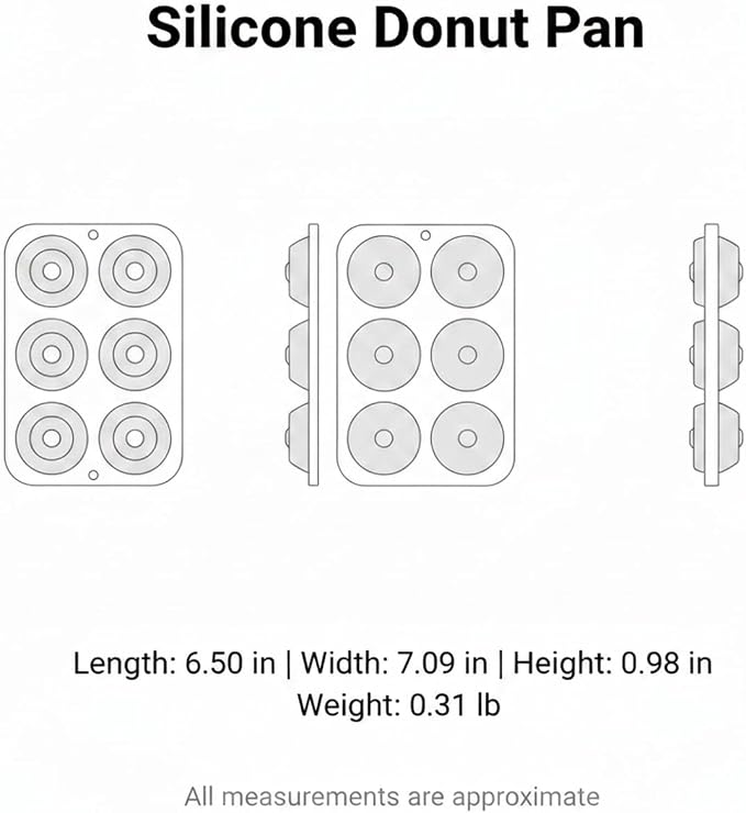 Silicone Donut Pan, 6-Cavity Baking Tray for Oven (1 PC)